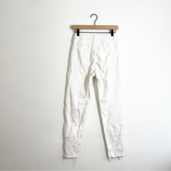Sandro Button Front White Slim Jeans Raw Hem - Picture 5 of 10